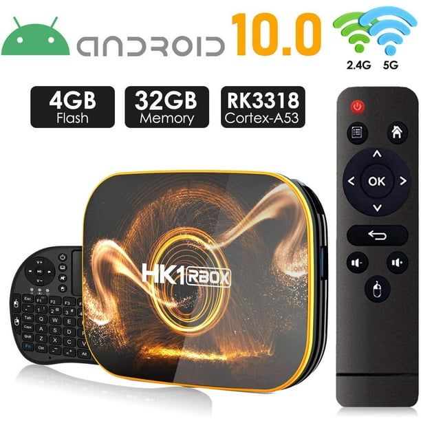 Boîtier Smart TV HK1 R1, Android 10.0, 4 go 64 go, Rockchip RK3318