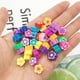 thumbnail image 4 of 100 cuentas de cerámica blanda mezcladas con frutas y cuentas perforadas de dibujos animados, material para hacer pulseras de bricolaje cortadas en rodajas (flor de amor), 4 of 5