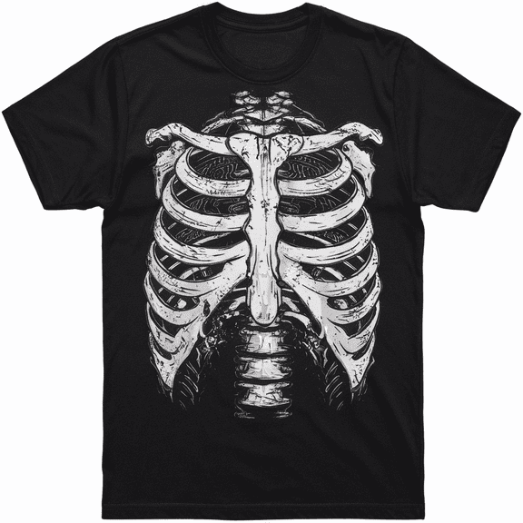 Distressed Rib Cage Bones for Men Women Graphic Short Sleeve T-Shirt