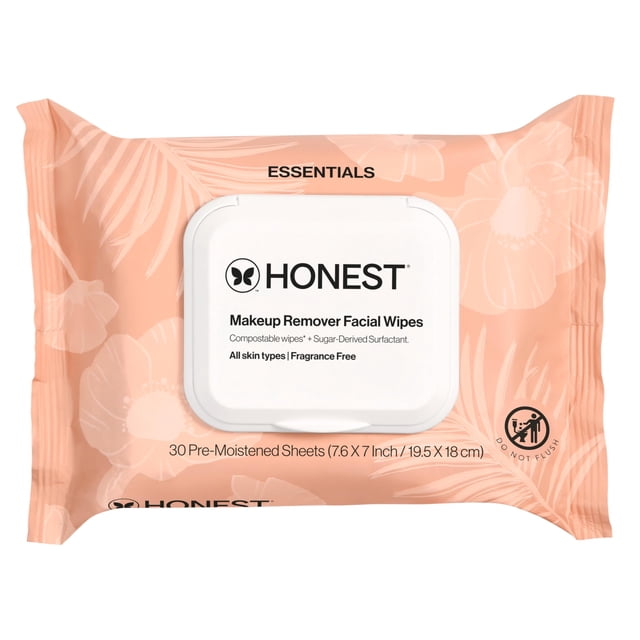 Honest Beauty Lingettes pour le Visage Sans Parfum, 30 Unités