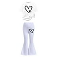 thumbnail image 4 of Two Piece Sets for Girls Short Sleeve Heart T-Shirt Top and Flared Pants Sets Girl Spring Clothes Teen Clothes for Girls 12-13 Years, 4 of 4