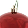 thumbnail image 2 of Vickerman Drilled UV Shiny Ball Ornaments, 6-Inch, Red, 4 per Pack (Set of 2 packs), 2 of 5