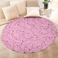 thumbnail image 4 of Pink Breast Cancer Round Blanket,Comfortable Soft Flannel Throw Blanket,All Season,Warm Lightweight Blankets for Sofa Bed Couch Living Room Chair 47"x47", 4 of 5