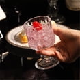 thumbnail image 3 of Vintage Ribbed Goblets, Clear Footed Glass Cup Embossed Drinkware Stemware 6 oz, 3 of 7