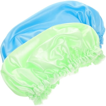 WOFASHPURET Bathing Caps Blue Satin 2Pack 12.18x12.18x0.24in