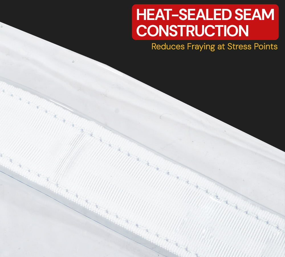 thumbnail image 6 of 2 Pack 6' x 12' Clear Vinyl Tarp – 24 MIL Thick Heavy-Duty Waterproof Vinyl Tarpaulin with Grommets, UV & Fire Retardant – Cold Weather Resistant Cover for Outdoor, 6 of 13