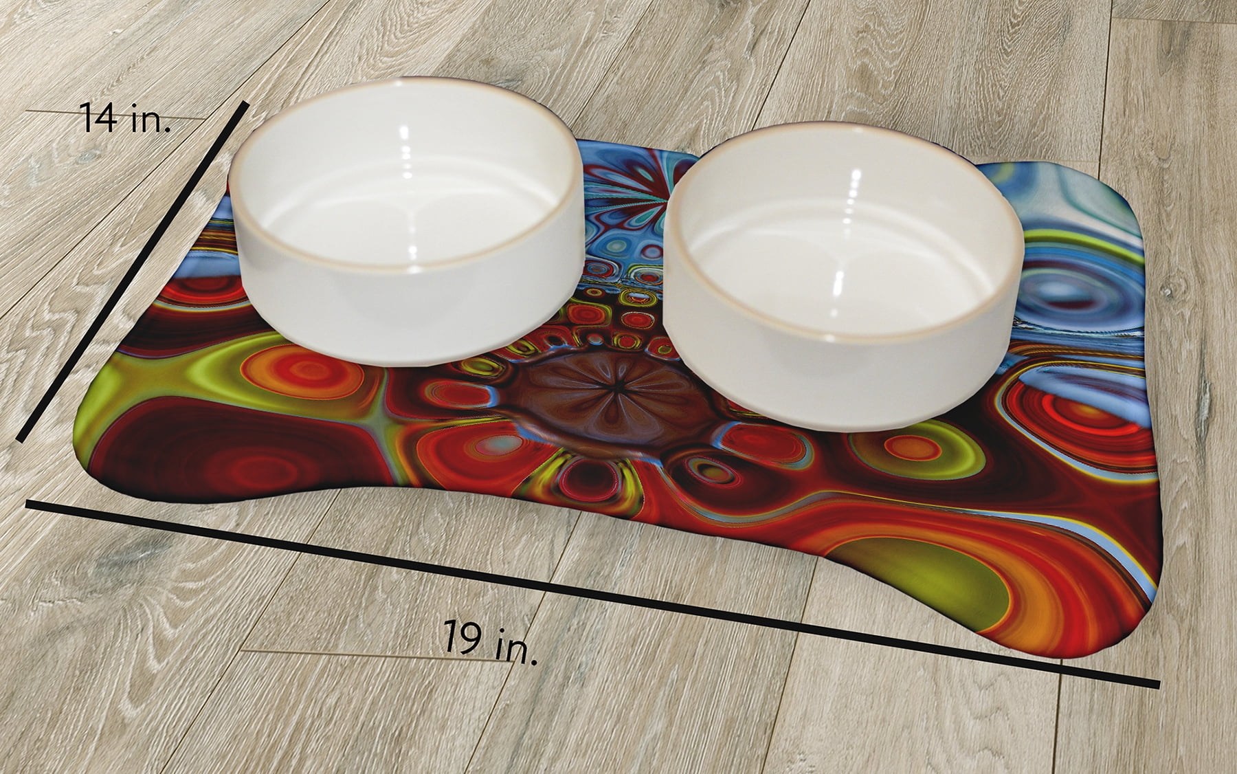 Simply Daisy Lava Lamp Too Bone Shape Pet Feeding Mat for Dogs