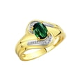 thumbnail image 4 of RYLOS Rings for Women 14K Gold Plated Silver Swirl Ring with 7X5MM Oval Gemstone &  Diamond Ring Green Sapphire Jewelry Size 7, 4 of 8
