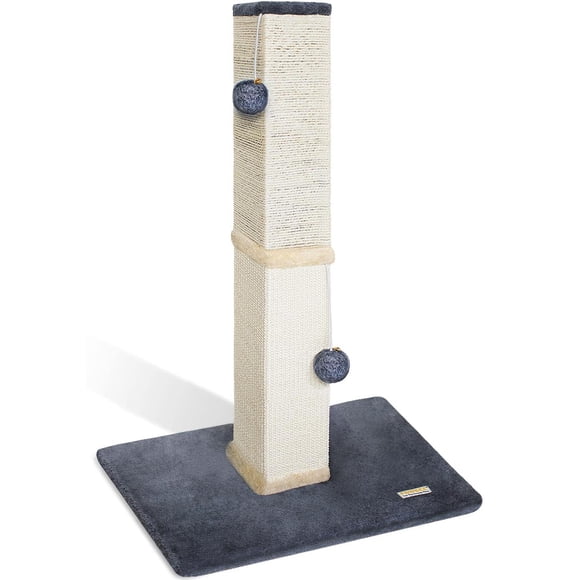 Torre Rascador para Gatos PAWBEE Beige de 32 Pulgadas con Campanas y Bolas de Felpa