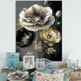 thumbnail image 2 of Designart Grey Gold Flower Bouquet I Canvas Wall Art, 2 of 5