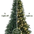 thumbnail image 4 of 7.5Ft Pre-Lit Green Slender Artificial Fir Christmas Tree with Metal Stand, 4 of 11