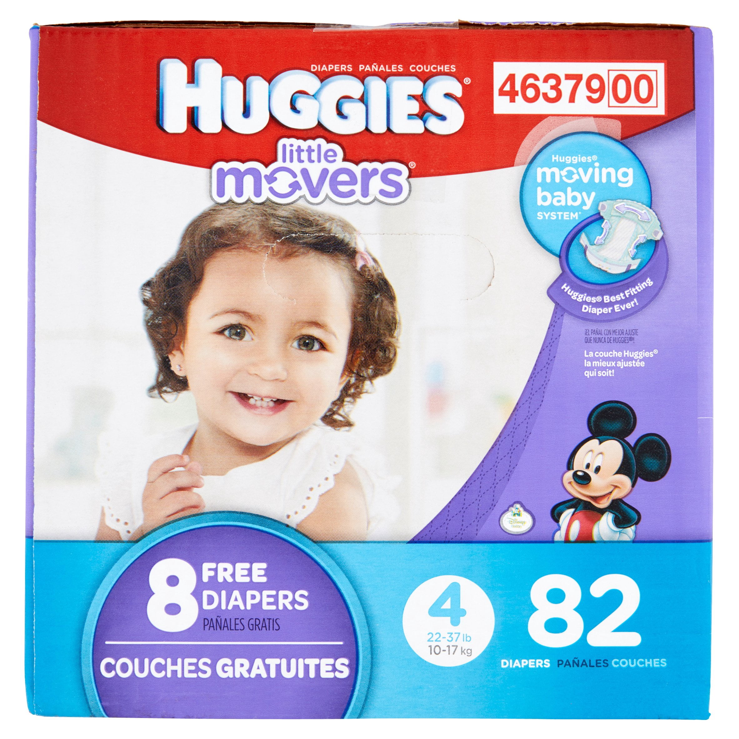 HUGGIES Little Movers Diapers, Size 4, 90 Diapers