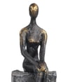 thumbnail image 4 of 8" x 14" Black Polystone People Sculpture with Stairs, by DecMode, 4 of 10