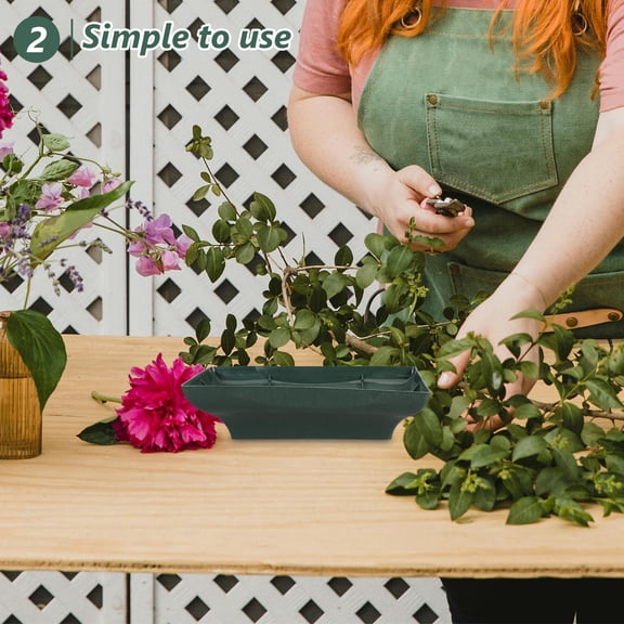 MLINS Green Floral Foam Tray for Flower Arranging Crafts, Plastic, Portable and Versatile, 2-Pack for Floral Design