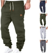 DDAPJ PYJU Mens Jogger Sweatpants Baggy ,Elastic Waist Drawstring Track Pants Ripstop Cotton Cargo Pants Outdoor Straight Wide Leg Work Trousers with Pockets