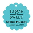 thumbnail image 1 of 100 PCS Love is Sweet Custom Made Scallop Edge Rong Hang Tags Personalized Wedding Party Favor Gift Tags, 1 of 1