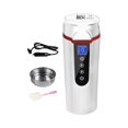 thumbnail image 4 of Hervidor eléctrico con taza calefactora para coche, taza de café de viaje con aislamiento térmico, hervidor de viaje de 24V/12V para camión, té, agua ,, 4 of 7