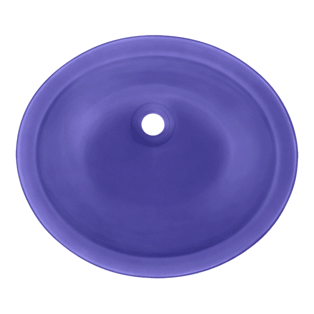 Bathroom Sink Undermount Glass Blue Frosted