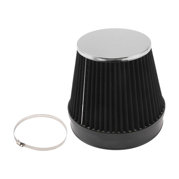 Unique Bargains Engine Air Filter 152mm High Flow Mushroom Head Clamp-On Cold Air Intake Filter Closed-Top Cool Air Filter Cleaner with 1 Clamp Black for Car