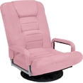 thumbnail image 1 of Songqin Swivel Gaming Chair 360 Degree Multipurpose Floor Chair Rocker for TV, Reading, Playing Video Games w/Lumbar Support, Armrest Handles, Adjustable Foldable Backrest - Pink, 1 of 16