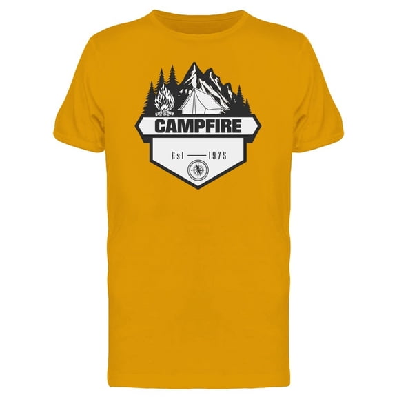 B&W Campfire Logo Est 1975 Tee Men's -Image by Shutterstock