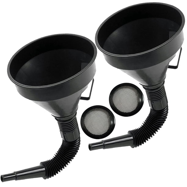 Embudo Flexible - Embudo Flexible De Boca Ancha Con Asa Embudos Automotrices De Plástico Grandes Multifuncionales Para Automóviles Y Motocicletas Aceite De Motor Gasolina Diesel Queroseno Líquido (2 P