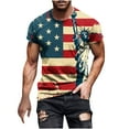 thumbnail image 2 of cllios Mens Patriotic Shirts 4th of July Distressed American Flag T Shirts Independence Day Red White and Blue Graphic Tee Short Sleeve Round Neck Muscle Tshirt Tops, 2 of 5