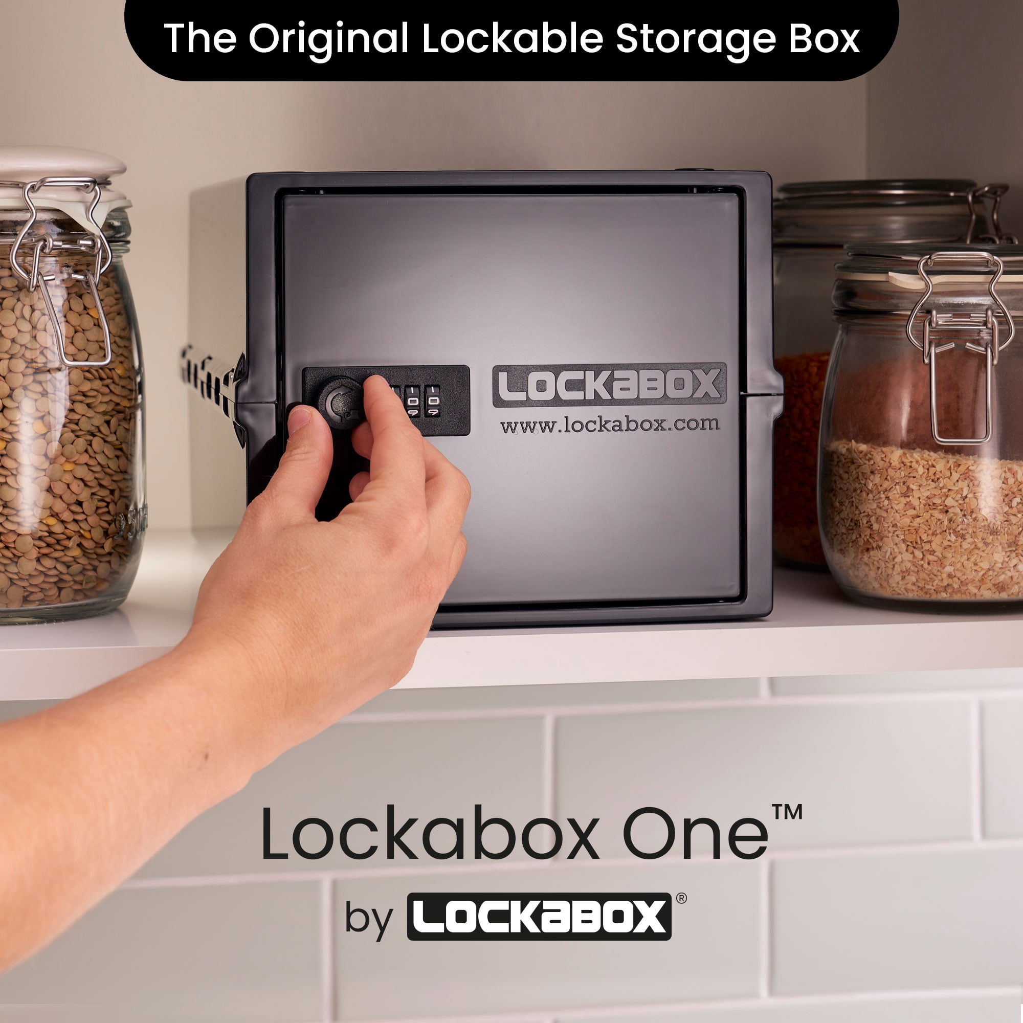 Lockabox One™ Jet | Premium Lockable Storage Box | 10 Litre Combination Lock Box For Food, Medicine & Home Safety | BPA-Safe