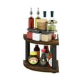 thumbnail image 2 of Furinno Turn-N-Tube 2-Tier Corner Countertop Organizer Shelf, Amber Pine/Black, 2 of 6