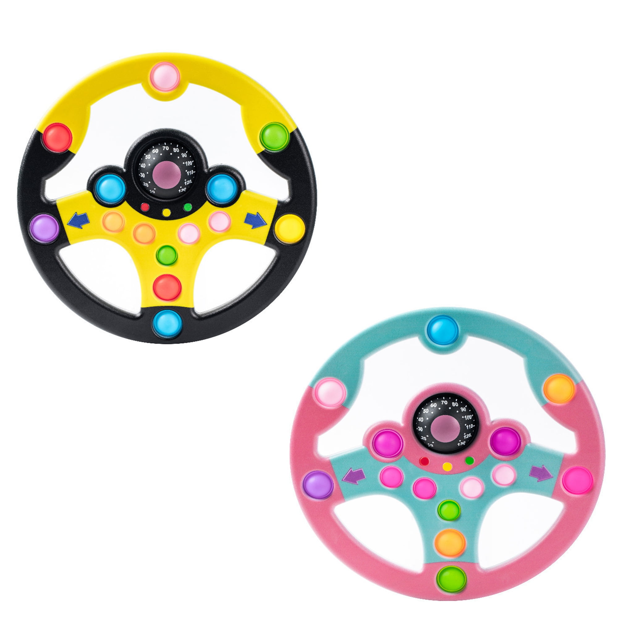 Bubble Board Fidget Sensory Toy Decompression Steering Wheel with Press Poppers 