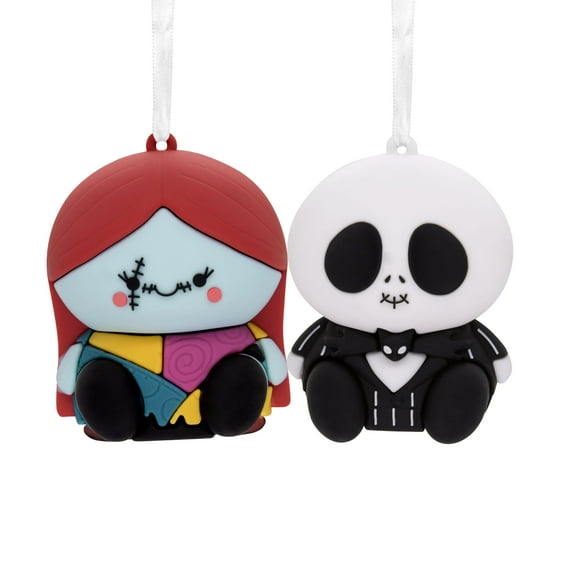 Hallmark Christmas Ornaments (Better Together Disney Tim Burton's The Nightmare Before Christmas Jack and Sally Magnetic), Set of 2