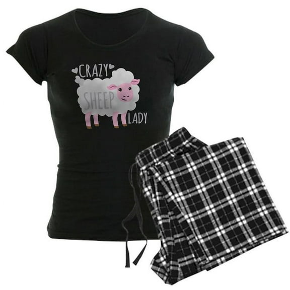 CafePress - Crazy Sheep Lady Pajamas - Women's Dark Pajamas