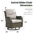 thumbnail image 2 of Planntonneo Wicker Patio Chairs Set of 2, Outdoor High Back Swivel Glider Rocking Chairs with 5'' Thick Beige Cushions for Porch Balcony Backyard, 2 of 7