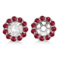 thumbnail image 1 of Round Ruby Earring Jackets for 6mm Studs 14K White Gold (1.20ct), 1 of 3