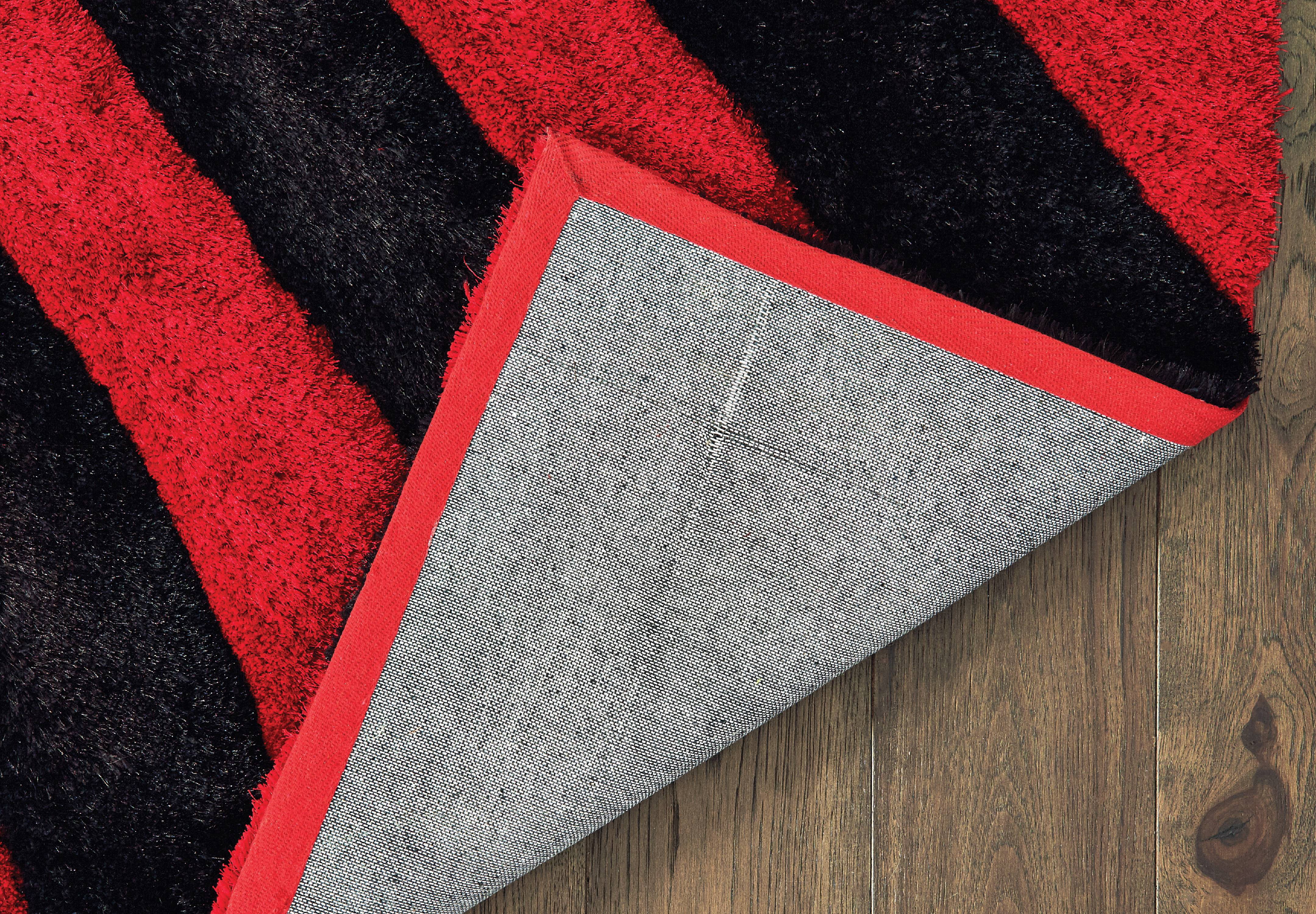 United Weavers of America Veria Agba Shag Abstract Shag Contemporary Area Rugs, Black