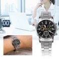 thumbnail image 3 of Hombres Machorro Analógico, Relojes Analógicos Hombres Masculino Analógico Banda de Acero Men inoxidables Mira Aley Wallwatch Negro Negro, 3 of 7