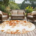 thumbnail image 4 of Round Rug 7Ft Washable Non-Slip, Orange Eucalyptus Leaves Circle Area Rugs for Living Room Bedroom, Spring Summer Botanical Indoor Floor Mats Carpet Runner for Home Decor Aesthetic, 4 of 8