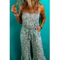 thumbnail image 6 of Women's Green Bohemian Floral Ruffle Bottom Spaghetti Strap Jumpsuit for Summer - [ZhiHiMeRi] | (US 12-14)L, 6 of 12