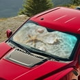 thumbnail image 3 of KUIFORTI Large Sun Shade for Car Windshield Foldable Vehicle Accessories, Beach Starfish Seashell Windshield Shades for SUV, Sedan, Truck, Van, Hatchback, Keep Car Interior Cool, 3 of 6