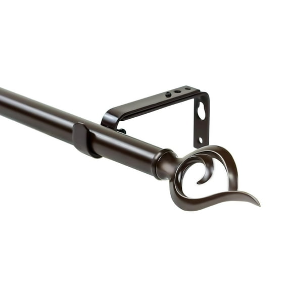 Urbanest 1-inch Diameter Flame Adjustable Single Curtain Rod, 84-inch to 120-inch, Bronze