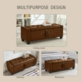 thumbnail image 4 of CQSXDA 48" Ottoman Bench Upholstered Faux Leather with Storage, for Hallway or Bedroom, Brown, 4 of 14