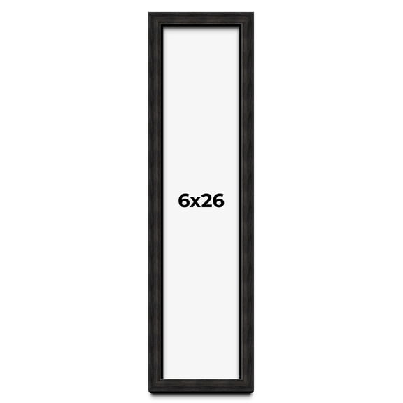 6x26 Shadow Box Black Rustic Barnwood Display Frame | 1.125 Inch Deep | 0.875 Inch Moulding Width