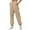 Khaki, variant on Riforla Leather Pants for Women Lined Sweatpants Wide Straight Leg Joggers Pants Workout High Waisted Yoga Pants with Pockets Grey S