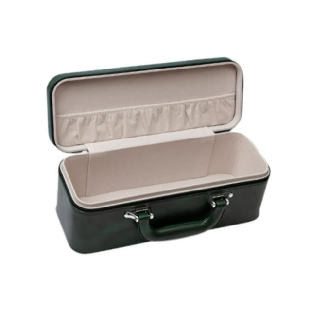 Caja de almacenamiento para joyas, collares, pulseras, acolchado interior suave, práctica y elegante. verde