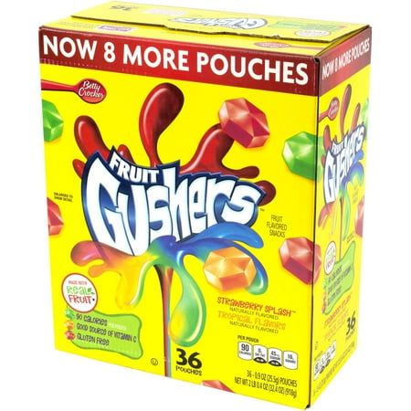 fruit gushers snacks flavored walmart box oz count pouches