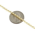 thumbnail image 3 of Real 10K Yellow Gold Open Circle Rolo Link Chain 3.35mm Necklace 22 Inches, 3 of 5