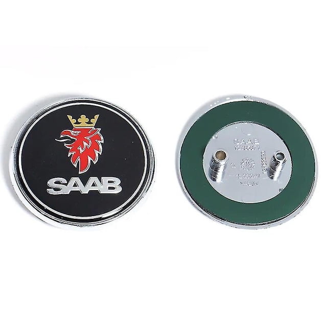 68mm 2 3-pin Saab Car Front Hood Emblem Tailgate Bumper Badge Compatible with Saab 9 3 9 5 9-3 9-5 Saab Emblem Decal Accessories Yalo