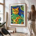 thumbnail image 2 of Cat in flowers - Illustration Cat Pop Art Surrealism Modern Art Floral Oak Framed Wall Art Print 12 x 18 inches, 2 of 15