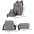 thumbnail image 2 of LHWEN Solid Color Student Backpack Three Piece Set Computer Business Bag Shoulder Casual Matching Bag Elegant Workmanship Travel Party Daily Use Great Gift Adjustable Comfortable Humanized Design, 2 of 3