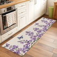thumbnail image 2 of 2'x6' Rug Runners for Hallways Kitchen, Purple Flowers Non Slip Entryway Beside Floor Carpet Runner, Butterfly Spring Floral Rustic Farmhouse Laundry Room Bedroom Throw Rugs Mat for Family Pet, 2 of 8